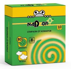 Спирали от комаров бездымные без запаха упаковка 10шт, NADZOR